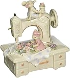 Cosmos 58022 Fine Porcelain Mice and Sewing Machine Musical Figurine, 6-Inch