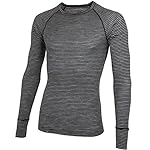 ibex(アイベックス) M\'s Woolies 1 Crew Stripe ウーリーズ 1 クルー ストライプ 19830407 Black/Medium Heather Grey Stripe M