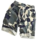 C-Princess 迷彩 ミリタリー 子供用 ショートパンツ ビーチパンツ ハーフパンツ 短パン 海パン ウエストゴム ベビー キッズ 男の子 おしゃれ グレー 130cm
