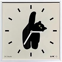 Amazon.co.jp: Zoezoe 掛け時計 黒猫 四角形 ねこ 壁掛け時計
