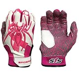 Spiderzハイブリッド野球/ソフトボールバッティンググローブW / Spider Webグリップand Protective Top Hand in大人＆ユースサイズ – Professional