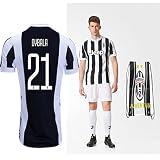 Juventus Dybala Higuainホーム2017 18 kidユースレプリカジャージキットシャツ、ショート、靴下、バッグ) K26 (8-9 Yrs Old) ホワイト