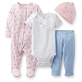 Carter's カーターズ　4点セット　３M／3ヶ月　カバーオール　セットアップ　出産祝い　プレゼント 新生児 (コトリ／女の子)
