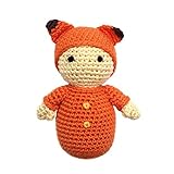 Cheengoo Organic Hand Crocheted Rattle – オレンジFox帽子赤ちゃん