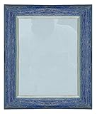 素朴な仕上げ装飾木製フォトフレームホームインテリアウォールアート吊り下げ 8 x 10 Inches ブルー FRAME07-Blue-3