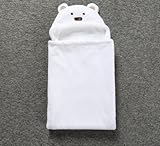 赤ちゃん パイル フカフカ クマさん おくるみ タオルケット (ホワイト)