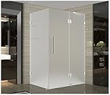 Aston Avalux GS完全にフレームレス曇りガラスシャワーエンクロージャwithシェルフ 37" x 34" x 72" SEN992F-SS-3734-10 1