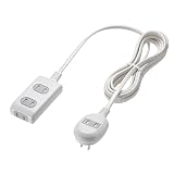 サンワサプライ 電源タップ 4個口(本体3＋プラグ側1)・2ピン 3m ほこりシャッター 絶縁キャップ L型プラグ TAP-B9-3K
