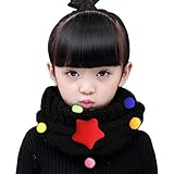 ネックウォーマー 女の子 スヌード キッズ 保温 厚手 あったか ニットスヌード マフラー 可愛い 星 スターモチーフ ストール 襟巻き ジュニア ガールズ 秋冬 アウトドア 雪遊び スキー スノー 