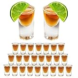 Batoneショットグラス24個- 15ml KTV ナイトクラブ クリアショットグラスウィスキーグラスセット クリアグラス ヘビーベースウイスキー テキーラ ウォッカ リキュール ショットグラスセット に適しバーホテル 厚い底 (24)
