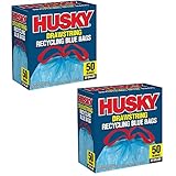 ハスキーhk30ds050bu 30-gallon巾着リサイクルブルーバッグ、50カウント 2-Pack