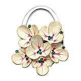 TOOGOO ( R )亜鉛合金Begonia Flower折りたたみハンドバッグ財布テーブルフックハンガーホルダーギフトホワイト 127151A1