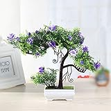 1 pcs小さな盆栽人工フェイク花プラスチックOrnamentsインドア装飾 One Size パープル ASYFY560581242101-1-PU