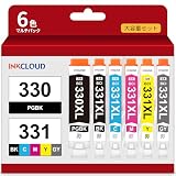 INKCLOUD BCI-331 BCI-330 キャノン 用 インク 増量 インクカートリッジ 対応 プリンター Canon TS8530 TS8630 TS8730 TS8830 330 331 インク 6色マルチパック 残量表示 日本語取扱説明書付き 互換インク 純正 より 大容量