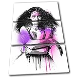 太字ブロックデザイン – Nicki MinajグランジUrban Musical Trebleキャンバスアートプリントボックスフレーム壁吊り下げ – Hand Made In The UK – Fr