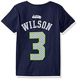 NFLシアトルシーホークスウィルソン幼児用ラッセルMainliner Player Name & Number半袖Tシャツ、ダークネイビー、4 Tall