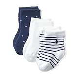 ポロ ラルフローレン ポニー付マルチベビーソックス３足セット[ネイビー＆ホワイト](男の子0-6カ月用)0～6M（7～10cm) [並行輸入品]