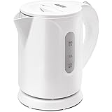 [プラス30日延長保証カード付] イトウ 電気ケトル コンパクトケトル 小型 0.8L 800W 自動電源OFF 空焚き防止 軽量 ホワイト 白