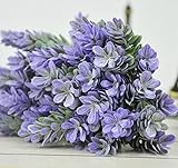 8バンドルパープル人工シルク植物のホーム、ガーデン装飾