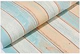 壁紙 シール 木目 模様 60cm × 10m 木 DIY 模様替え リフォーム ( 地中海藍3 )
