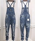 (マリア)MARIAH サロペット デニム ゆったり　オールインワン レディース ダメージデニムオーバーオール 美脚 ダメージスキニー ジーンズ サルエル パンツ ズボン カジュアル マタニティ