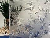 クリアLeavesカットガラスStatic Clingウィンドウフィルム、粘着フリー、35 " Wide X 15 Ft