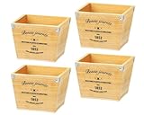 ナチュラルウッドプランター スクエアS ナチュラル 165×165×140Hmm 3076-C-N 4個セット