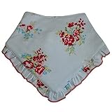 Baby Blue Floral Design Cotton Jersey Bib By Powell Craft by Powell Craft