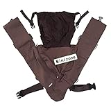 Minizone 新生児 ベビースリング 抱っこひも X型 おんぶ紐 ベビーキャリア サイズ 調節可能 収納ポーチ 日本語説明書付き (三代目コーヒー)