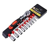 ラチェットレンチ　板ラチェットレンチ　ソケットレンチセット　12イン1　SIKIWIND (B)