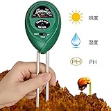 土壌pH計、CooAgo 3-in-1多機能 土壌測定器 土壌酸度/照度/水分計 土壌測定メーター 土壌 テスター、ハーブ＆ガーデニング用具、簡易型 屋内/屋外使用でき 農業、栽培、家庭菜園など適用（