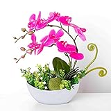 yiliyajia人工花花瓶装飾PU人工オーキッド盆栽ホームテーブル装飾 ホワイト