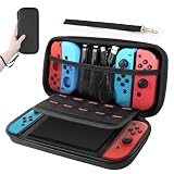 Switch 有機el ケース Switch OLED 収納バッグ Switch 保護カバー キャリングケース 耐衝撃 防水 大容量 ゲームカード10枚 旅行用 キャリングセット小物収納可 持ち運び便利 Switch oled ケース (ブラック)