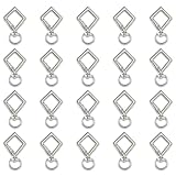 ファイニエ カラビナ シルバー 四角 20個 スクエア 丸形 カン付き キーホルダー ナスカン パーツ ハンドメイド アクセサリー 金具 AP2753