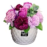Leilani　フレグランス ソープフラワー 父の日ギフト【パープルカーネーションのアレンジ】　枯れないお花 卒業式 入学式 母の日 お祝い お見舞い 誕生日 送別会 卒業 入学のプレゼントに (パー