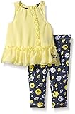 Calvin Kleinベビー女の子シフォンwith Jersey Liningイエローチュニックとレギンス カラー: イエロー