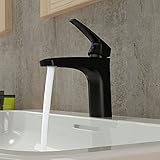 Hiendure単一穴1つハンドル真鍮浴室トイレ洗面化粧台シンク蛇口 HE1051B