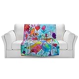 ブランケットウルトラソフトFuzzy 4サイズ！DIANOCHEデザインからby Kim Ellery LovedホームDecor Unique Designer芸術的スタイリッシュな寝室アイデアCo
