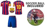 Lionel Messi # 10 Soccer Jersey Youth – プレミアムMessi Jerseyギフトセットfor Kids – Leo Messiジャージー+短パン+ Messi 