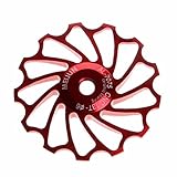 ホイール外装変速機、tosangn 13t MTBセラミック軸受ジョッキーホイールプーリロードバイク自転車Rear Derailleur 13 T レッド th-556481653669