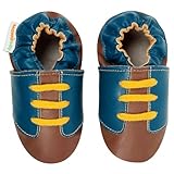 モモ ベビー 乳児/幼児用コントラスト スニーカー デザイン ソフト ソール レザー シューズ ネイビー 18-24 ヶ月/米国幼児用サイズ6-7 M (インポート)