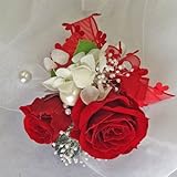 ウエディングブーケ/ブライダル/プリザーブドフラワー　リスレット　リストブーケ　赤　S