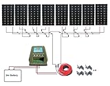 ECO-WORTHY 1300W ソーラーパネル 24V オフグリッドキット: 8個 160W 単結晶ソーラーパネル+40A MPPT コントローラー+ソーラーケーブル+MC4 コネクター+Z 取付金