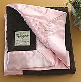 【出産祝い用ギフトラッピング無料】マイブランキードットベロアストローラーブランケット ブラウン/ピンク (ふちどりフラット)　My Blankee Dot Velour Stroller Blanke