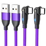 USB Type C ケーブル L字【2本セット】タイプc ケーブル 3.0A 急速充電 高速データ転送 USB C ケーブル ナイロン編み iPhone 15/15 Pro Max, Samsung Galaxy S23/S22, Note 10, Huawei P40/P30, Google Pixel 等 USB-C機器対応 (1m*2)
