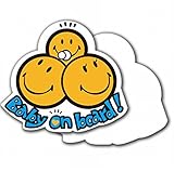 ネコポス配送【SMILEYドライブサイン2WAY】SFD-08 Baby on board! 本体ｽﾃｯｶｰ・無地ﾏｸﾞﾈｯﾄ 各１枚入り