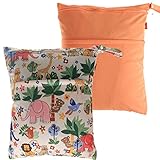 Damero 2pcs Pack Cute Travel Baby Wet and Dry Cloth Diaper Organizer Bag( Large, Orange+Animals) by 