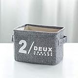 収納ボックス 綿麻製 ランドリー バスケット 小物入れ 収納ケース 取っ手付き 収納・洗濯・雑貨・衣類 お洒落な格好と絵柄 巾着 (4個セット)