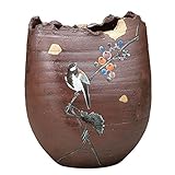 九谷焼 花瓶 山葡萄鳥 (陶器 和風 花器 インテリア プレゼント)