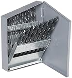 Chicago Latrobe 150ASP Series High-Speed Steel Jobber Length Drill Bit Set with Metal Case, Heavy Du